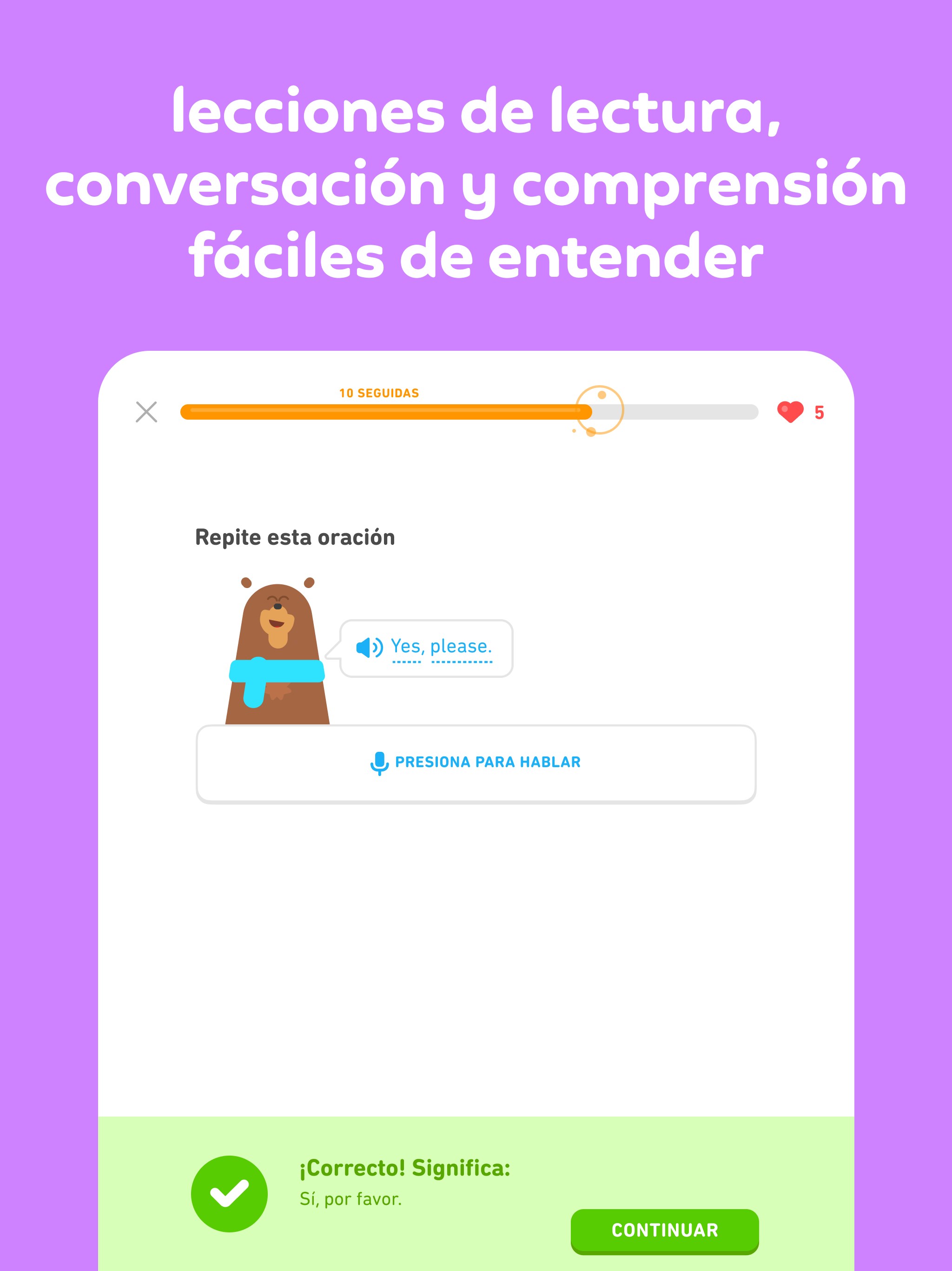 Captura de pantalla de Duolingo - Aprende idiomas