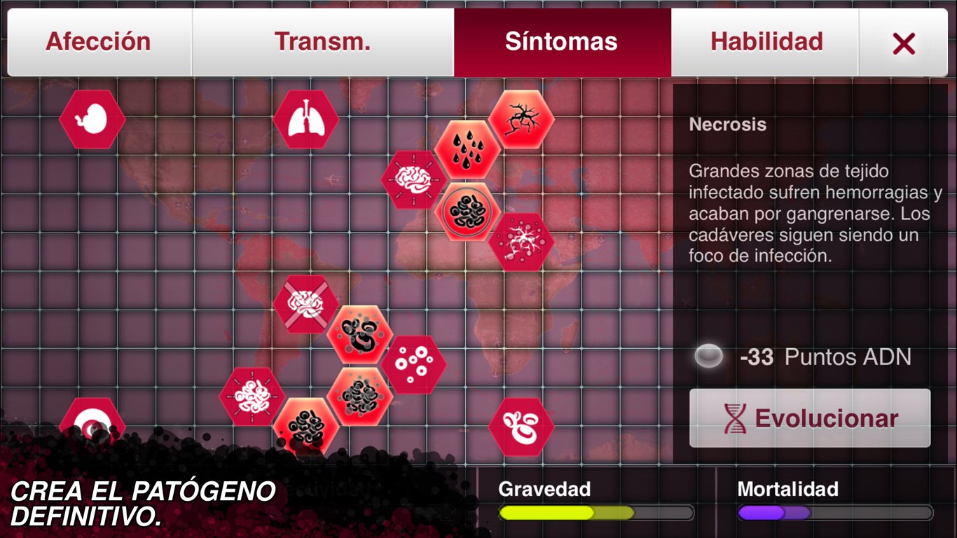 Captura de pantalla de Plague Inc.