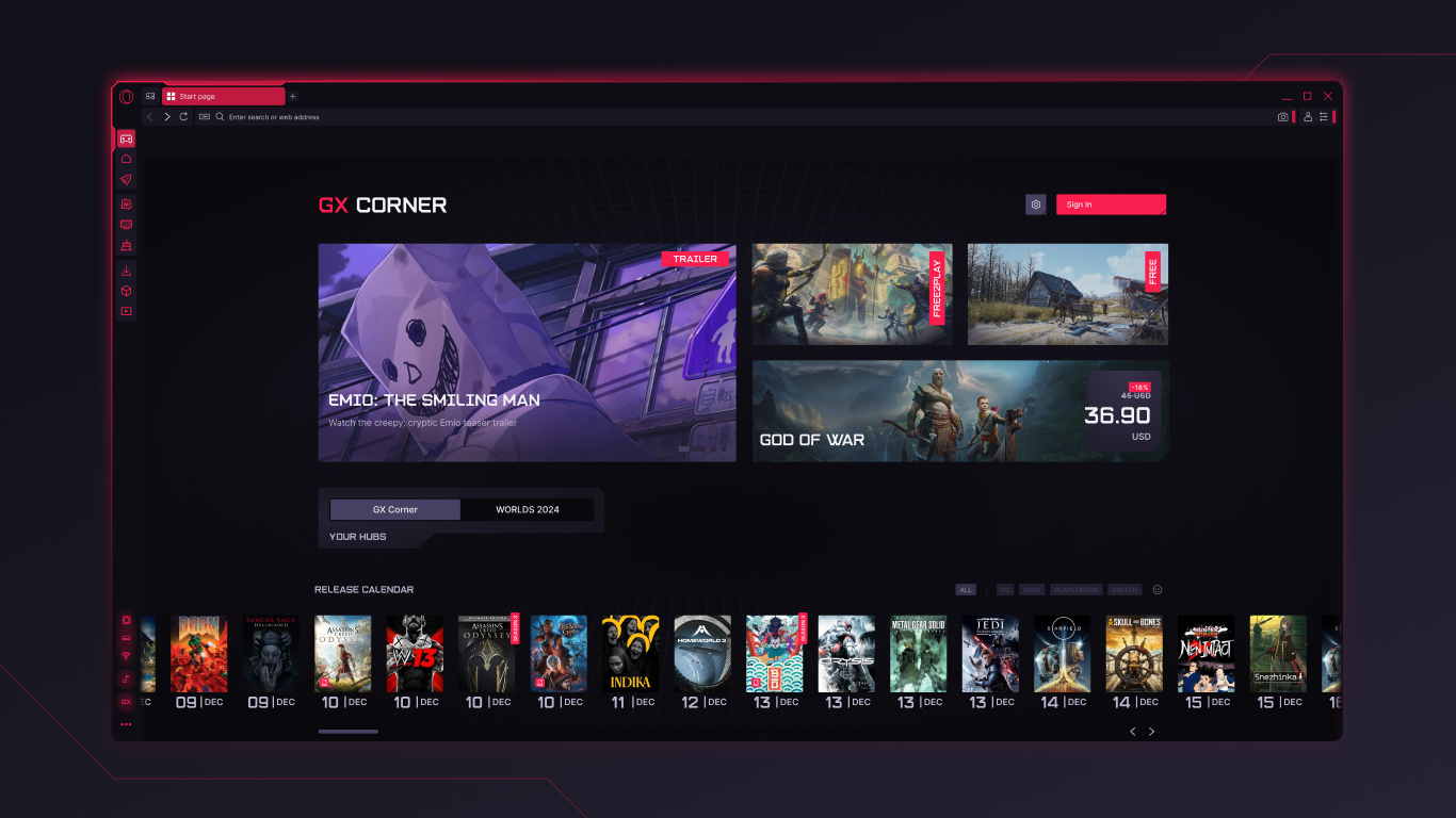 Opera GX screenshot
