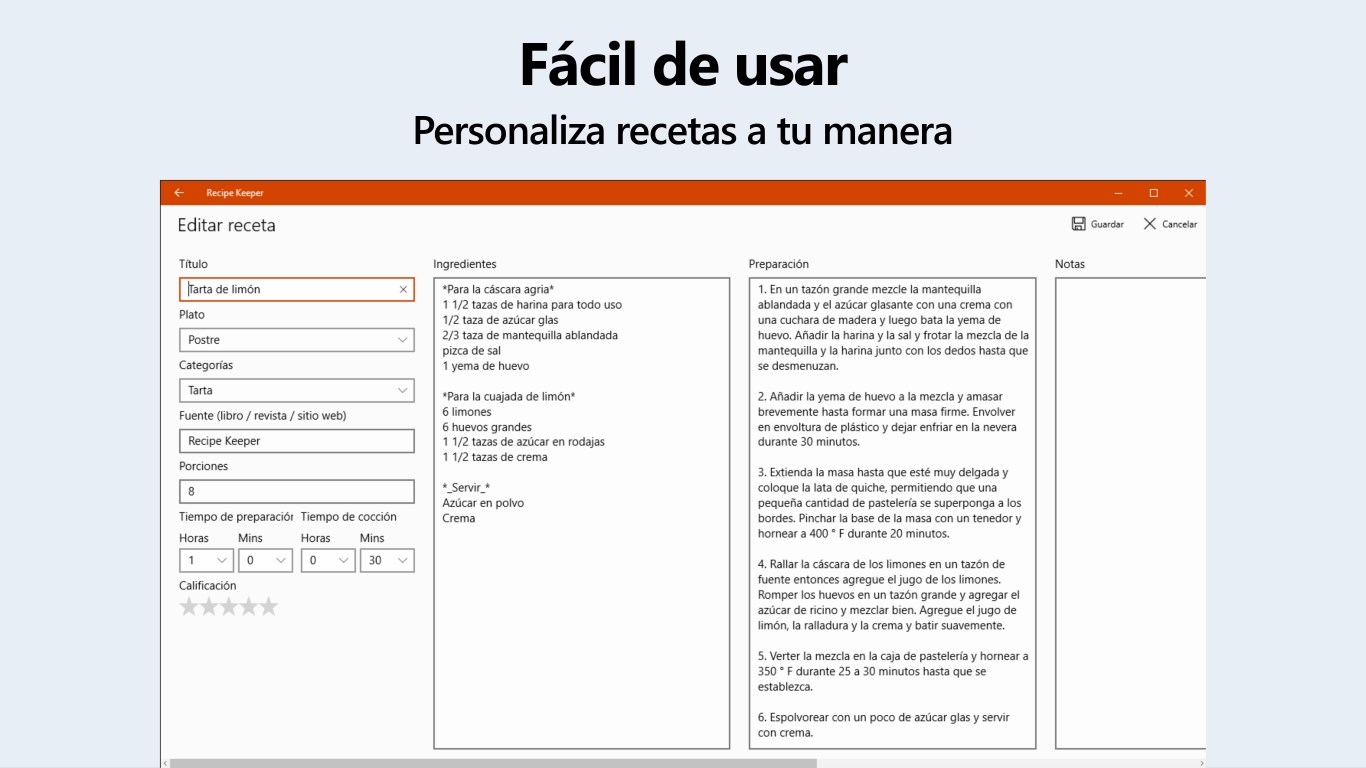 Captura de pantalla de Recipe Keeper Pro