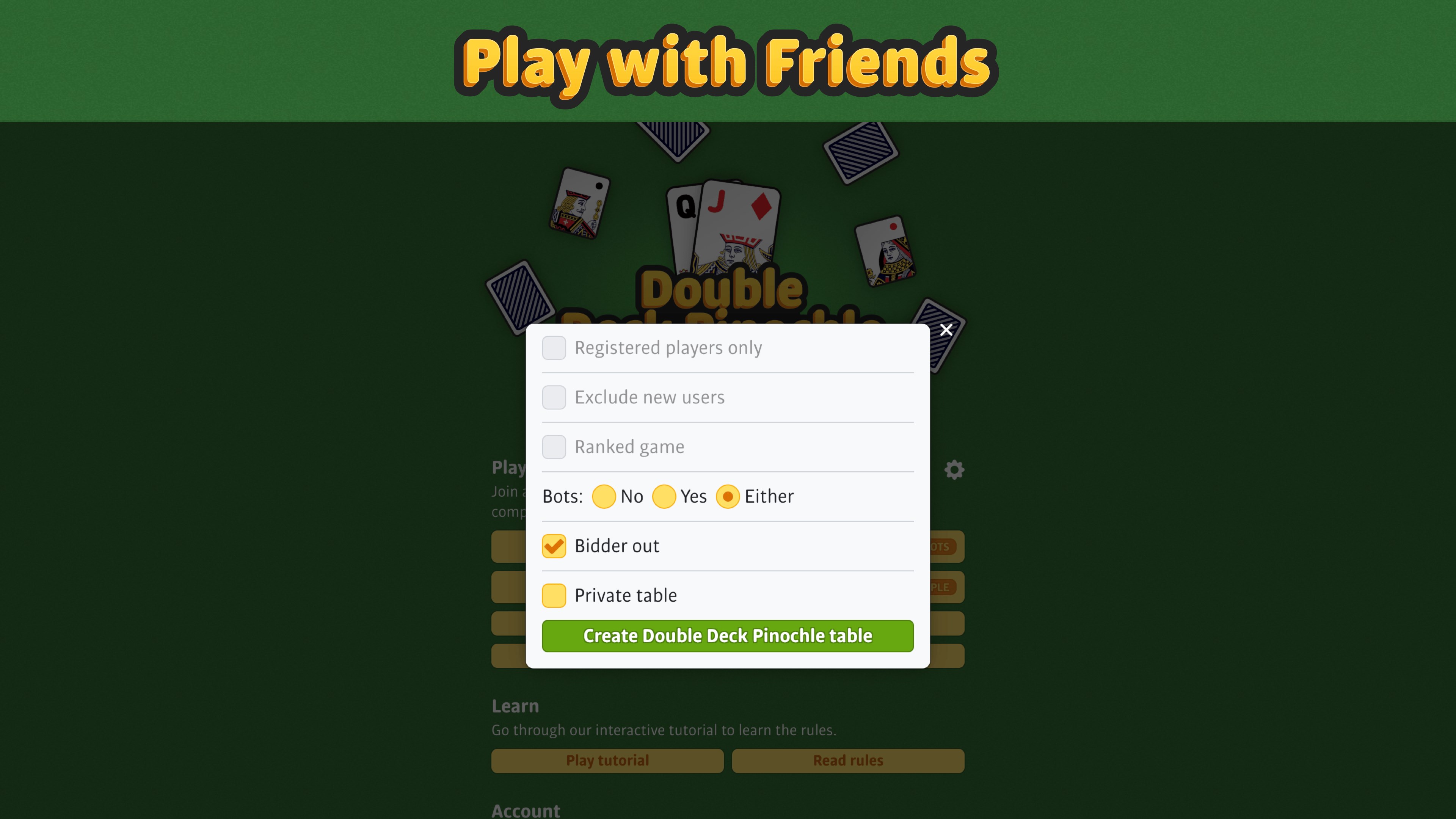 Double Deck Pinochle ‣ Screenshot
