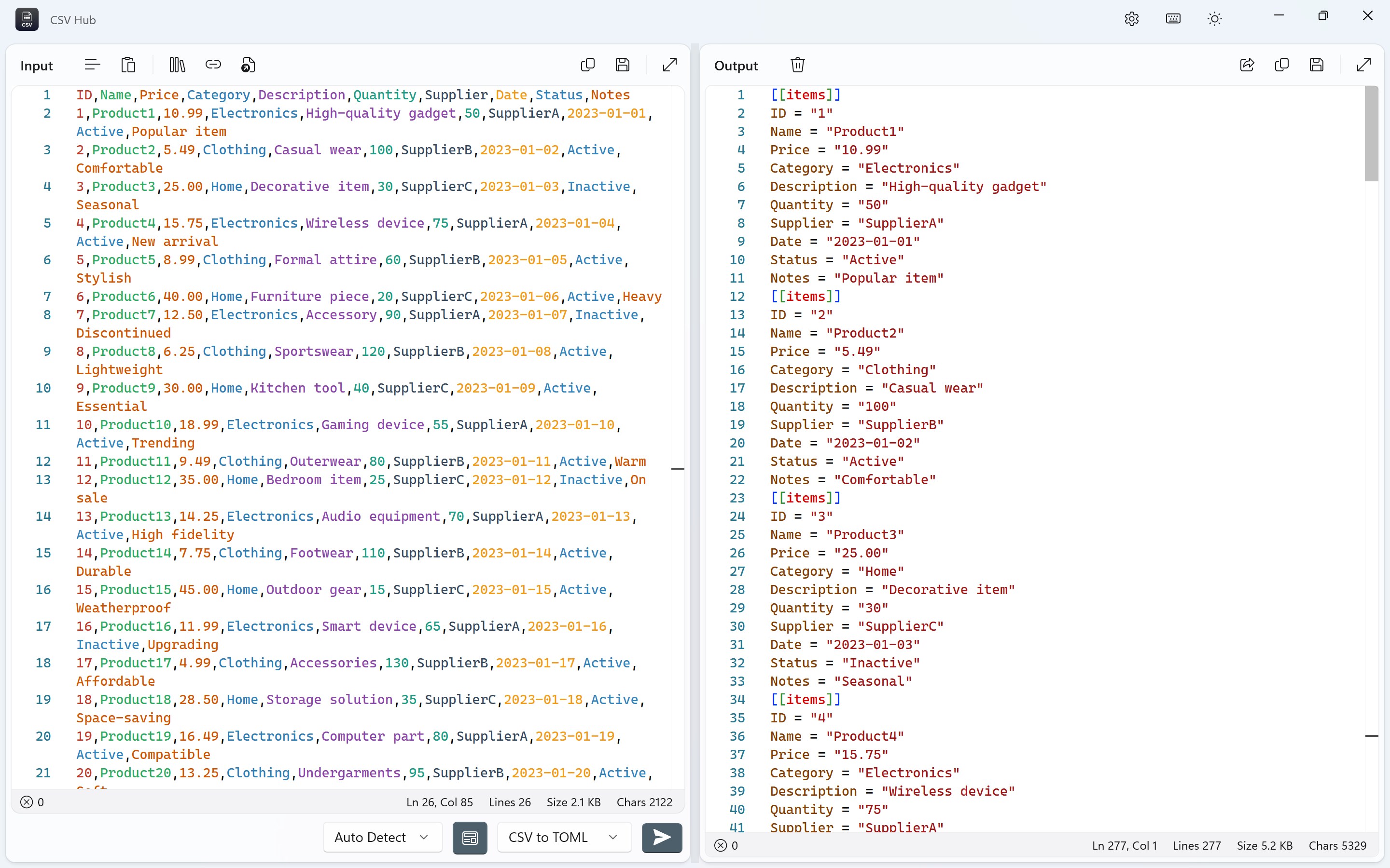 CSV Hub screenshot