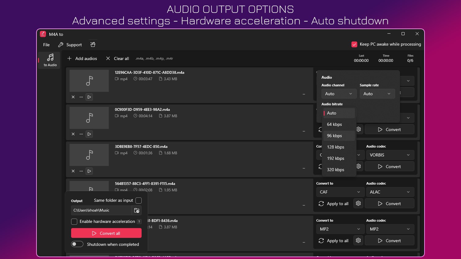 M4A to MP3 - M4A to WAV screenshot