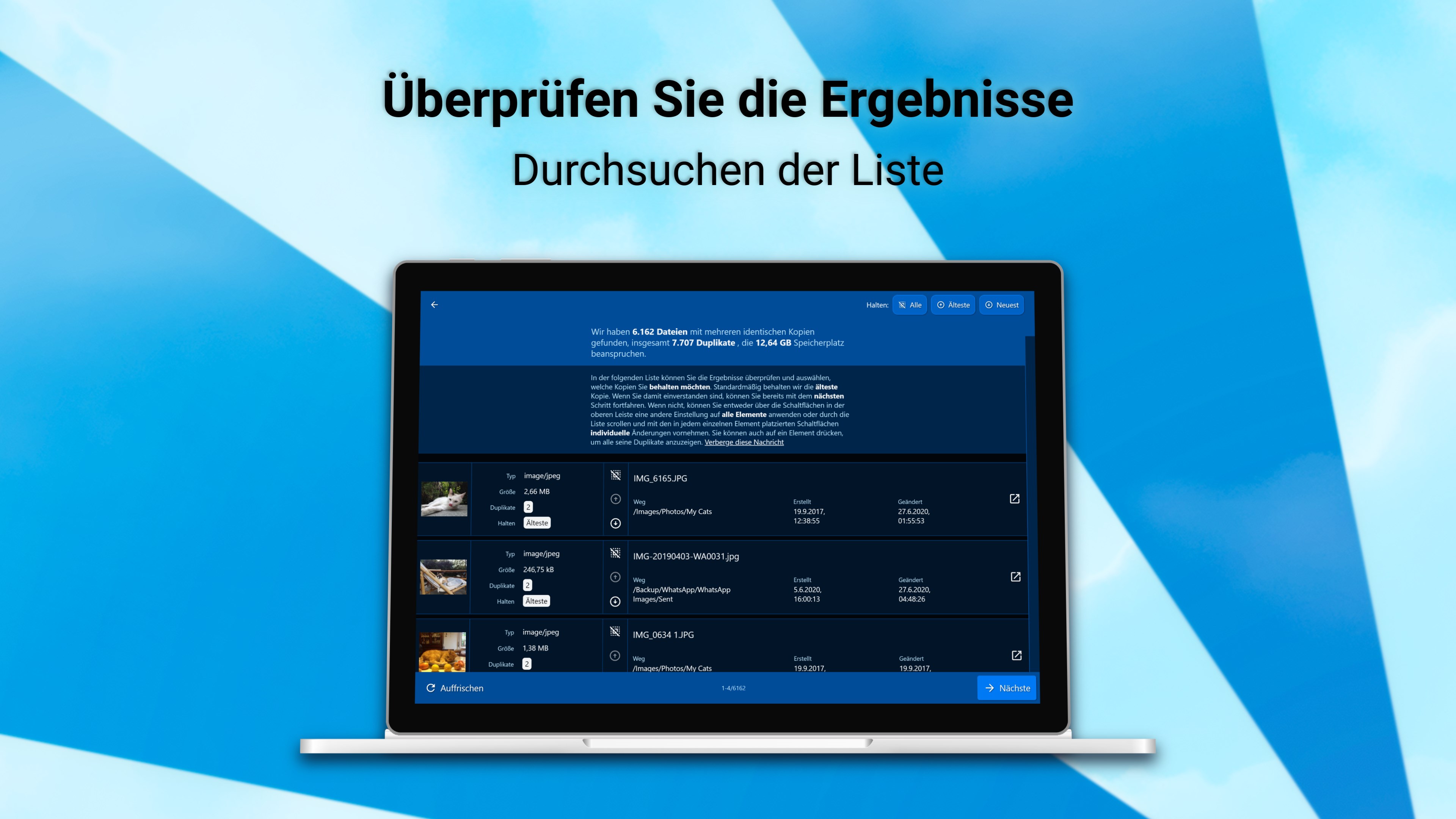 DeDuplicate - Cloud-Reiniger Screenshot