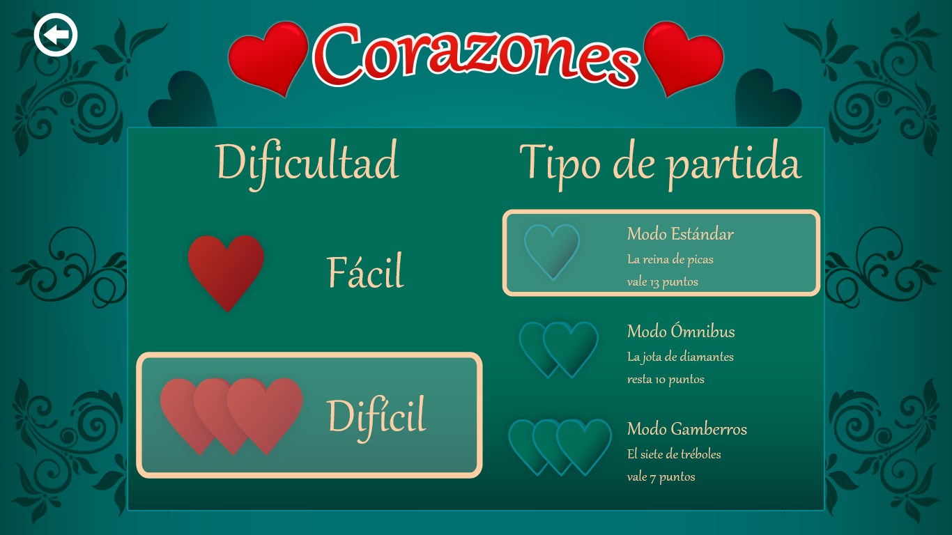 Captura de pantalla de Corazones