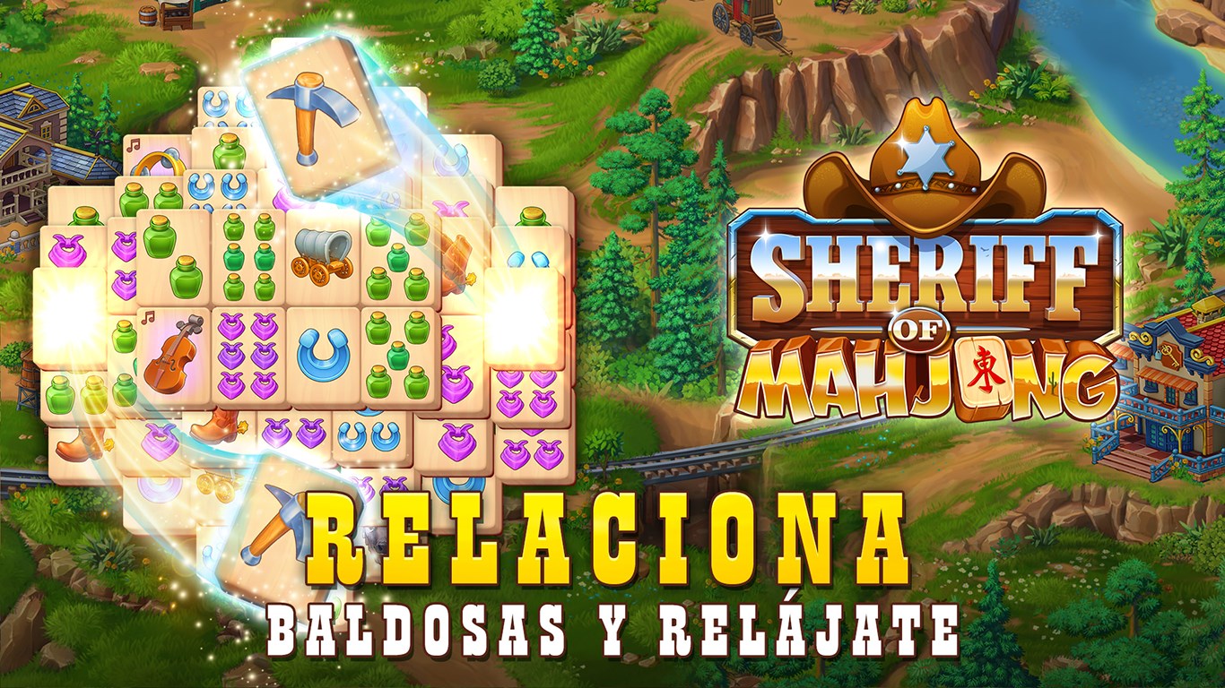 Captura de pantalla de Sheriff of Mahjong: une fichas, renueva la ciudad