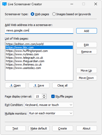 Live Screensaver Creator Screenshot