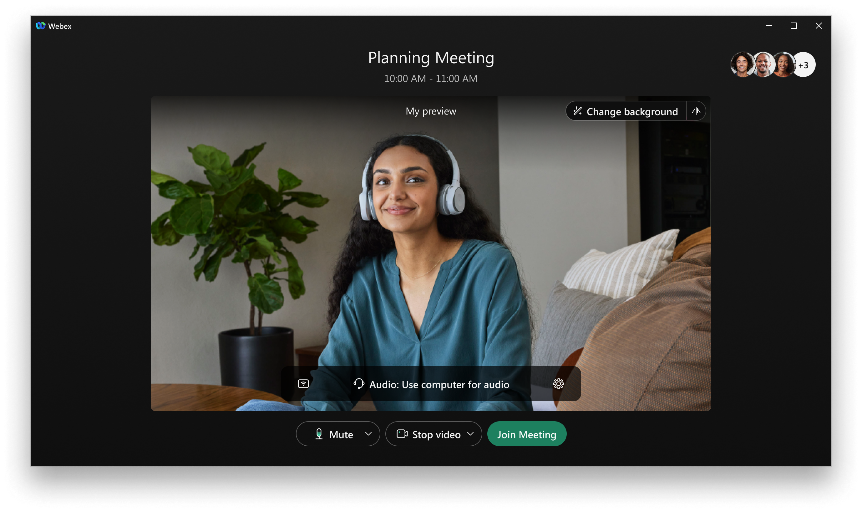 Captura de pantalla de Webex