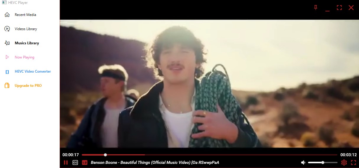 Captura de pantalla de HEVC Player for Windows
