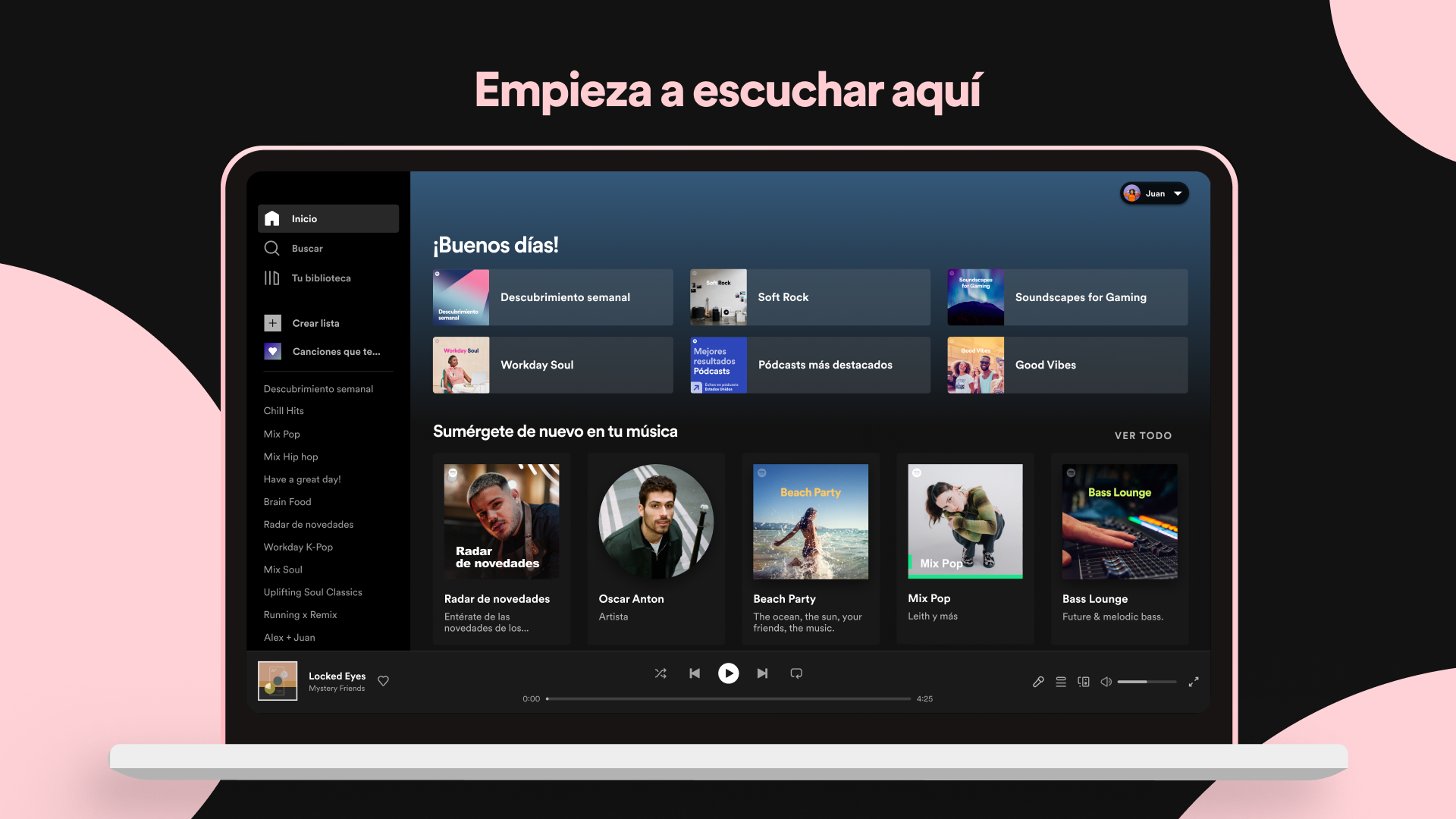 Captura de pantalla de Spotify: música y pódcasts