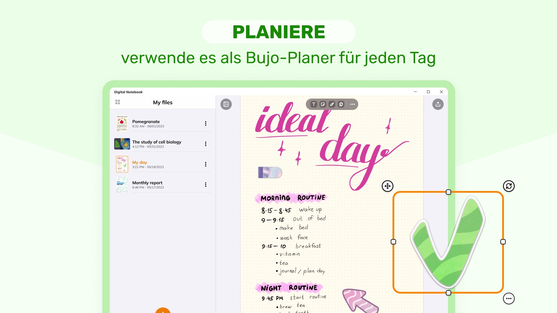 Digitales Notizbuch - Whiteboard für Textverarbeitung Screenshot