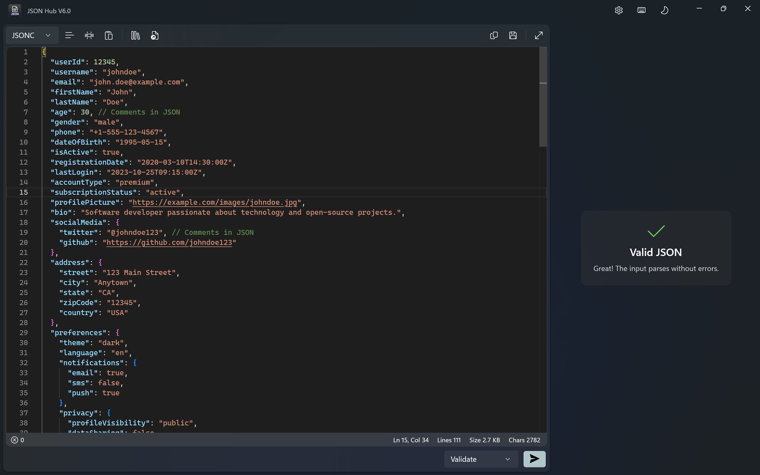 JSON Hub screenshot