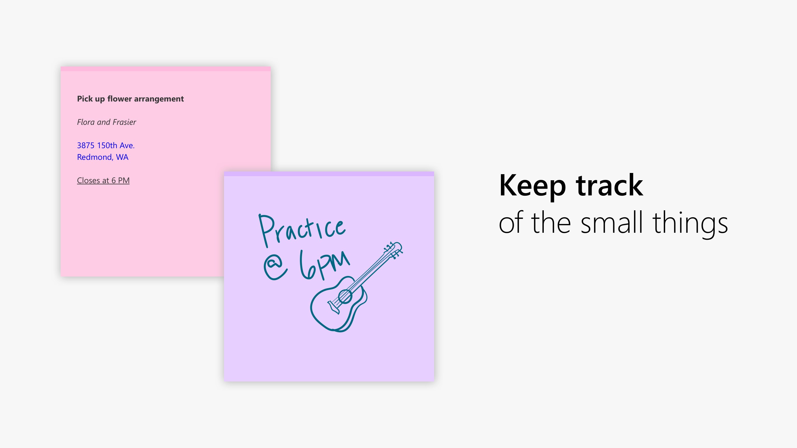 Captura de pantalla de Microsoft Sticky Notes