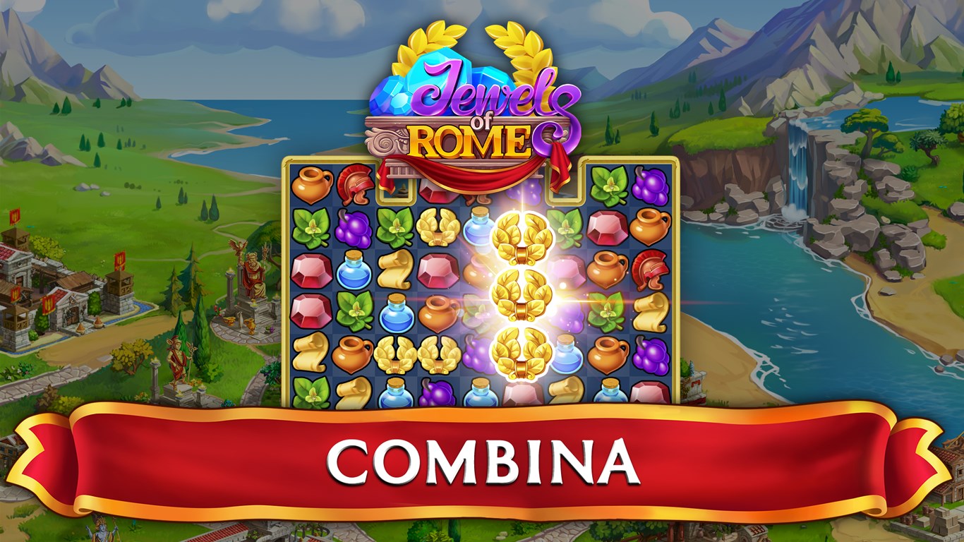 Captura de pantalla de Jewels of Rome: Juego de combinar 3 gemas