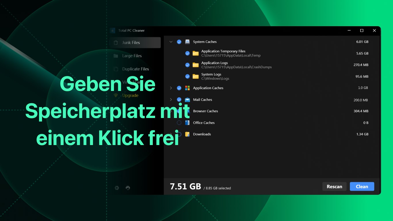 Total PC Cleaner: Festplatte säubern, Antivirus Screenshot