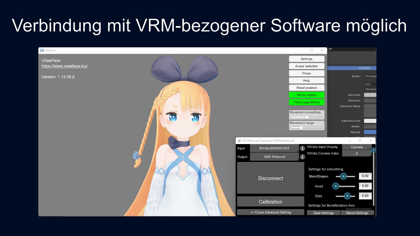 iFacialMocap Powered by NVIDIA Broadcast Screenshot