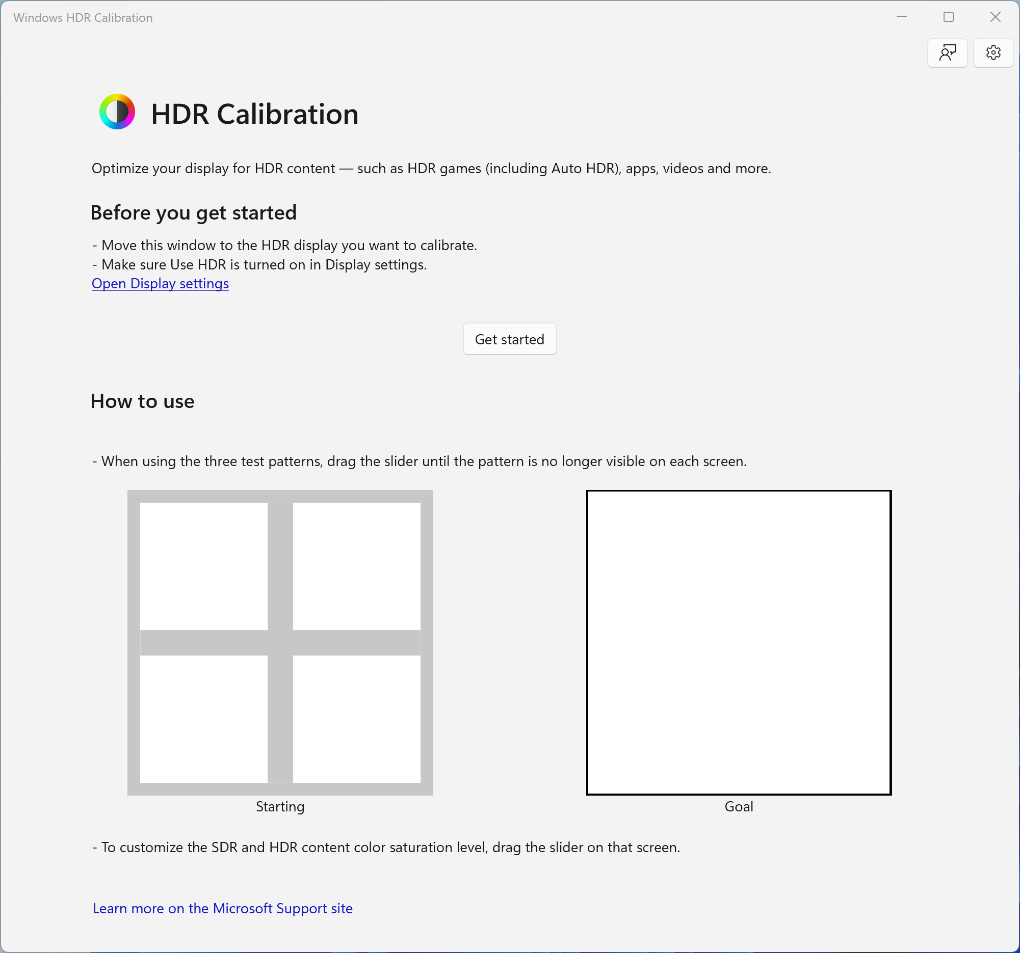 Windows HDR Calibration screenshot