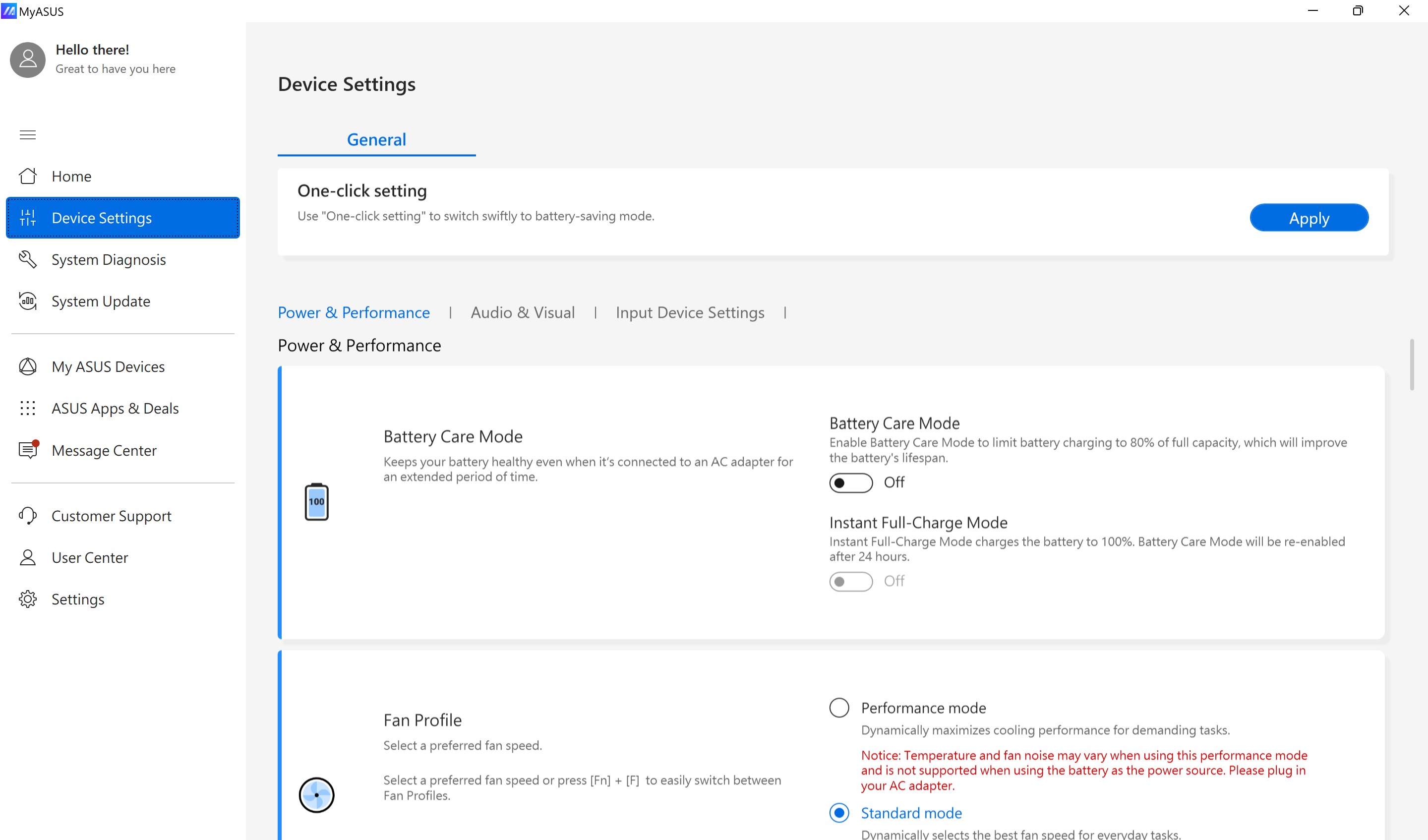 MyASUS screenshot