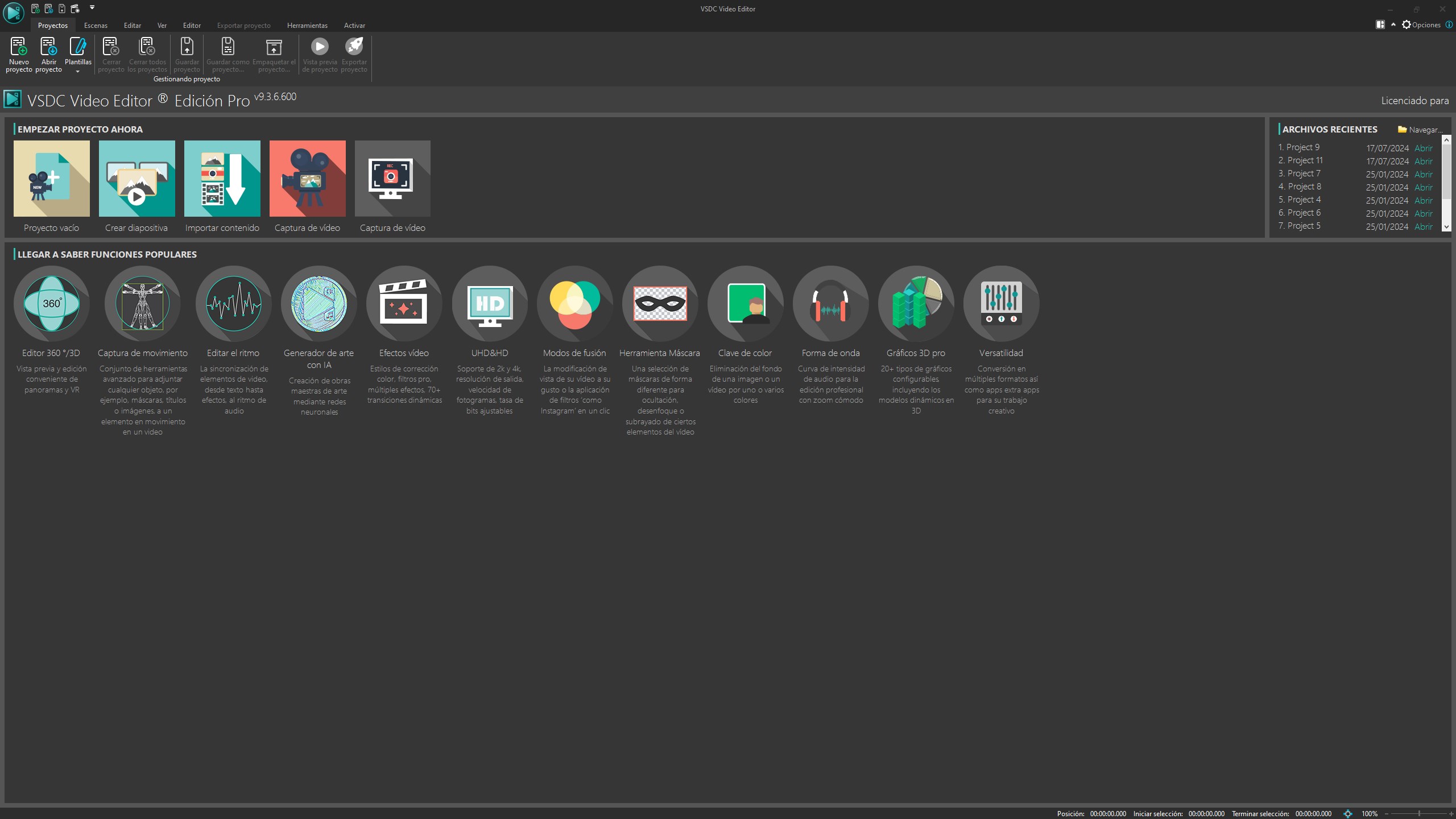 Captura de pantalla de VSDC Video Editor