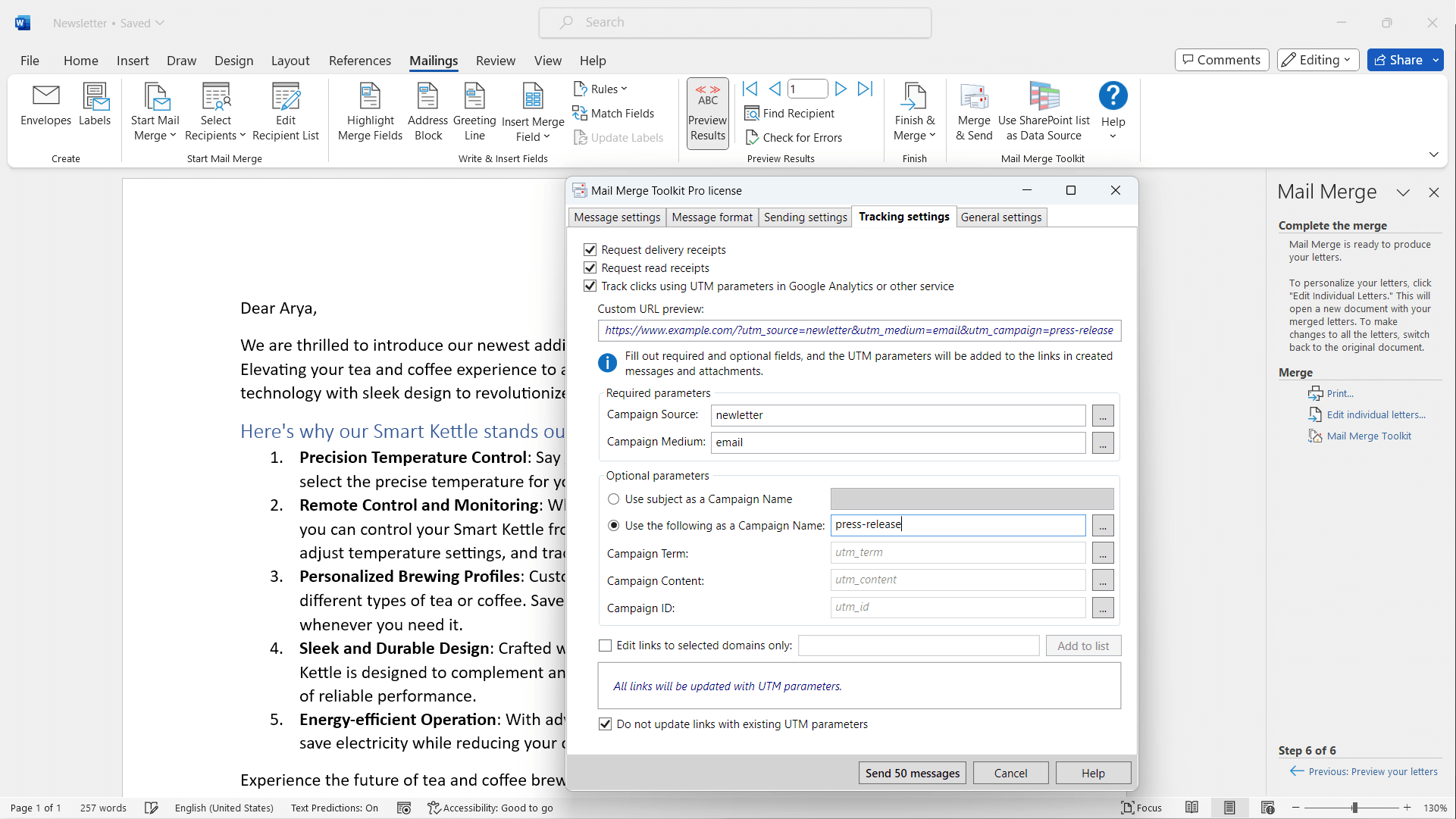 Mail Merge Toolkit screenshot