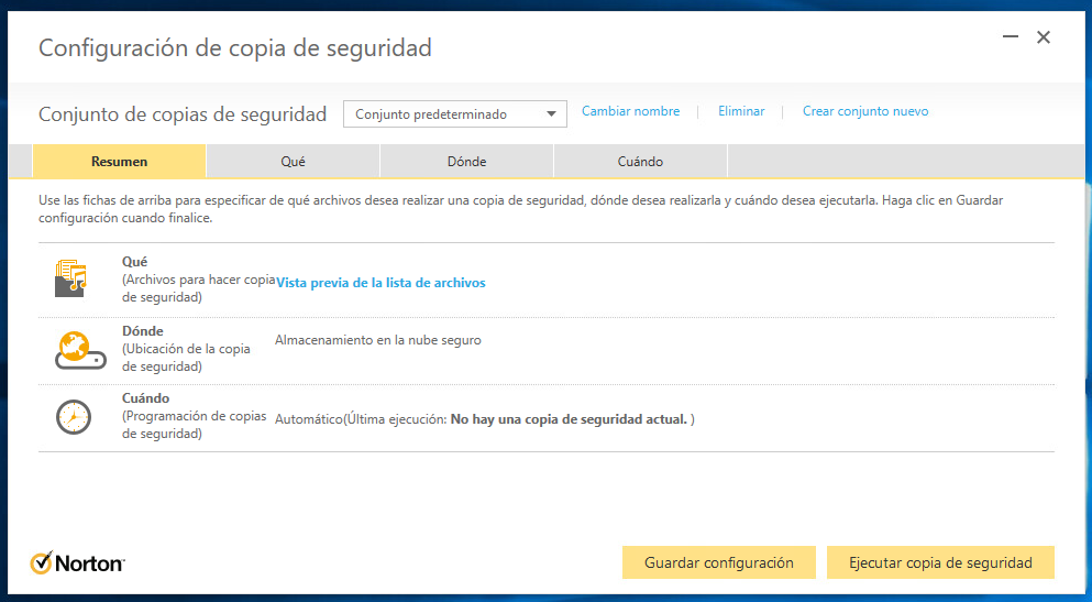 Captura de pantalla de Norton 360