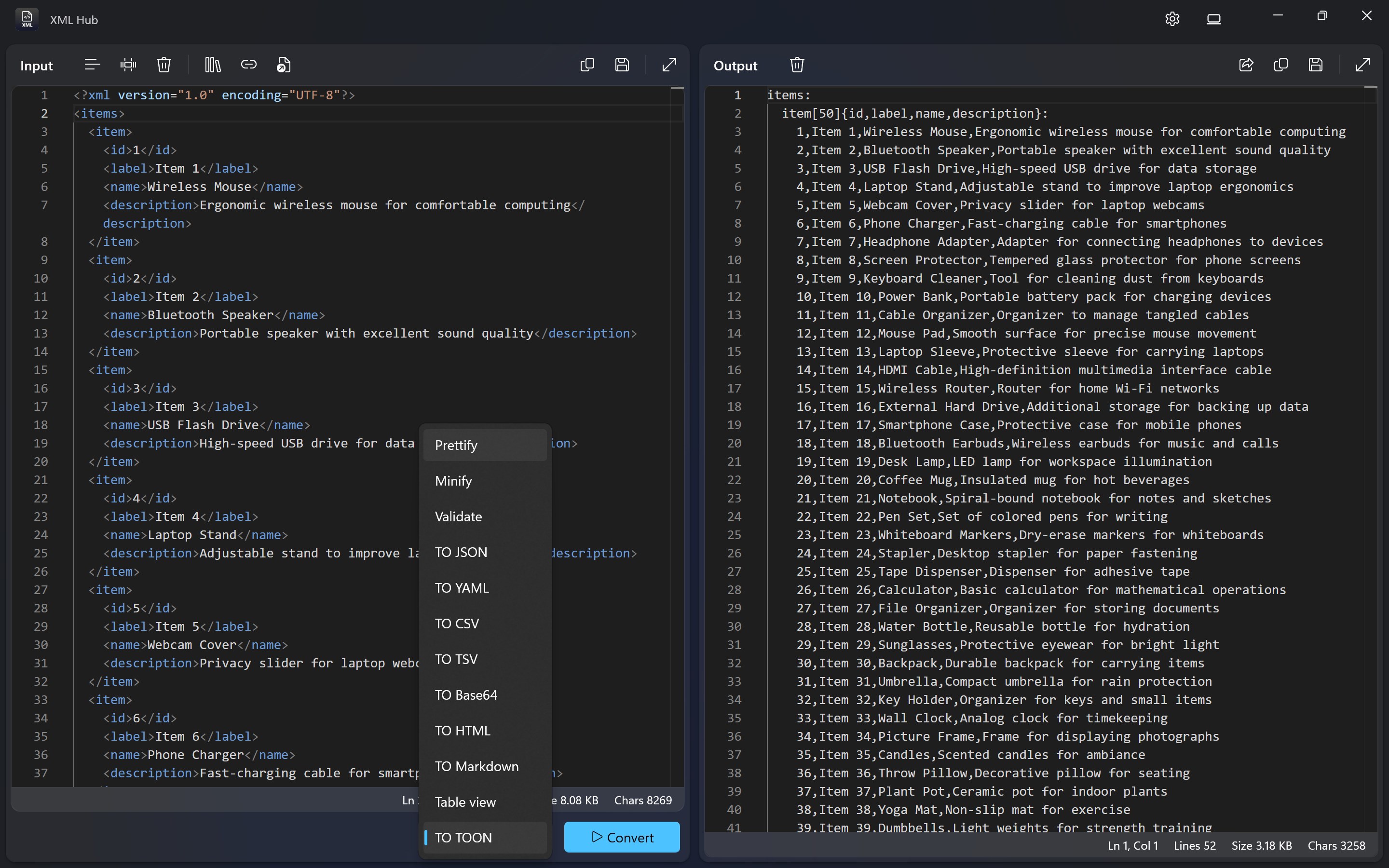 XML Hub screenshot