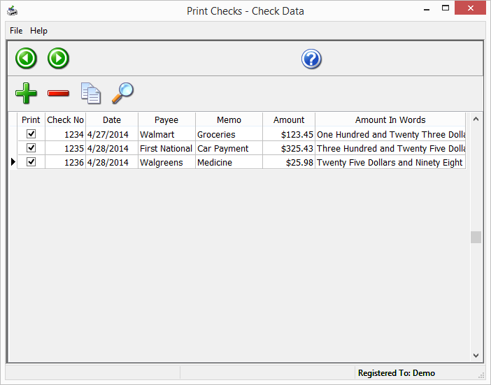 Print Checks screenshot