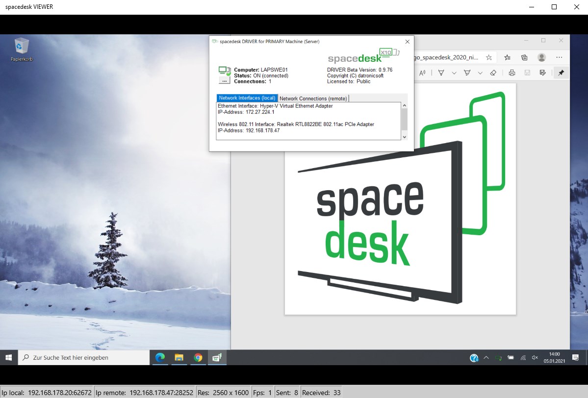 spacedesk Screenshot