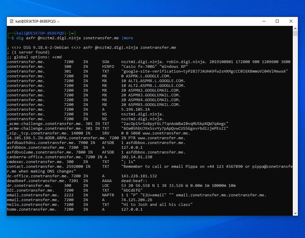 Kali Linux screenshot