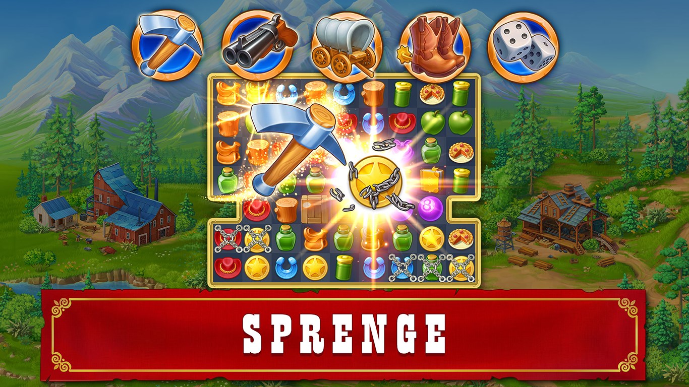 Jewels of the Wild West Match 3: Drei Gewinnt Spiele Screenshot
