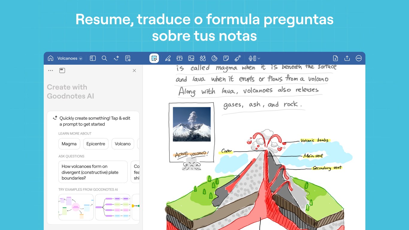 Captura de pantalla de Goodnotes: AI notas, docs, PDF