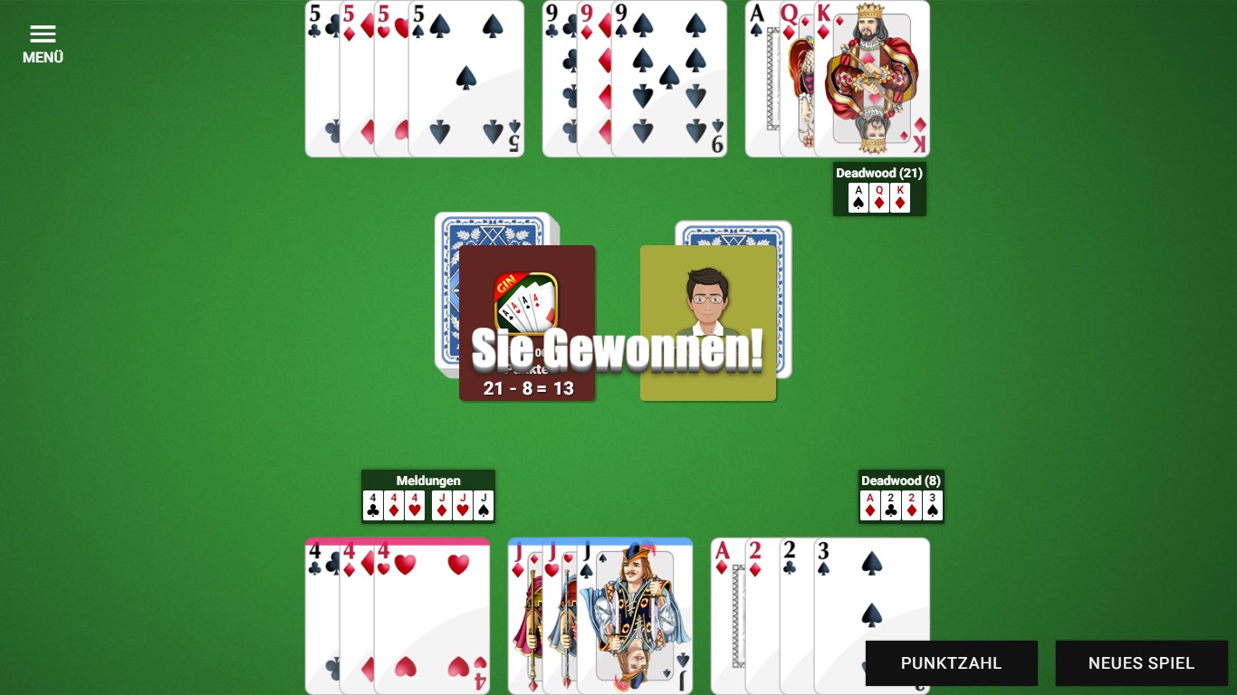 Gin Rummy auf Deutsch Screenshot
