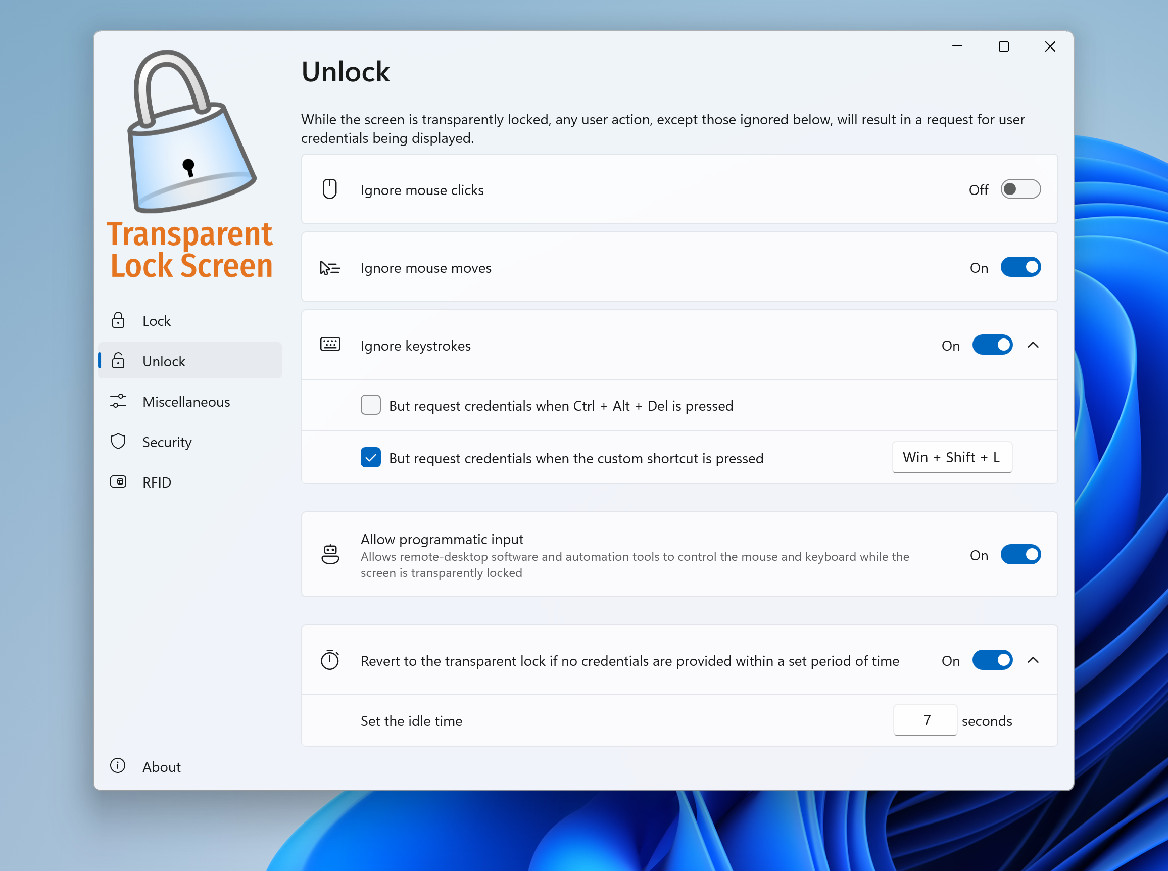 Transparent Lock Screen screenshot