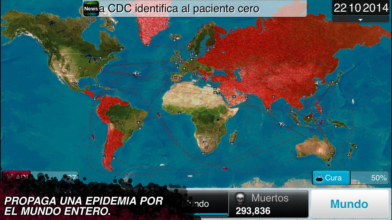 Captura de pantalla de Plague Inc.