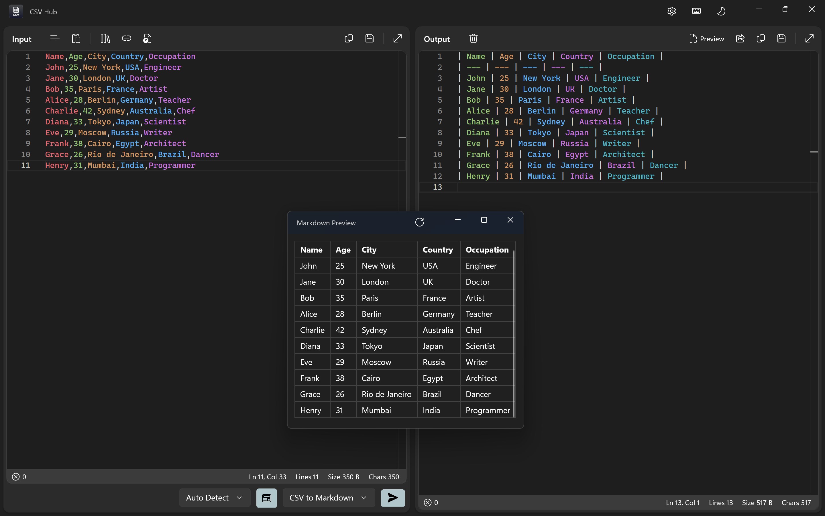 CSV Hub screenshot