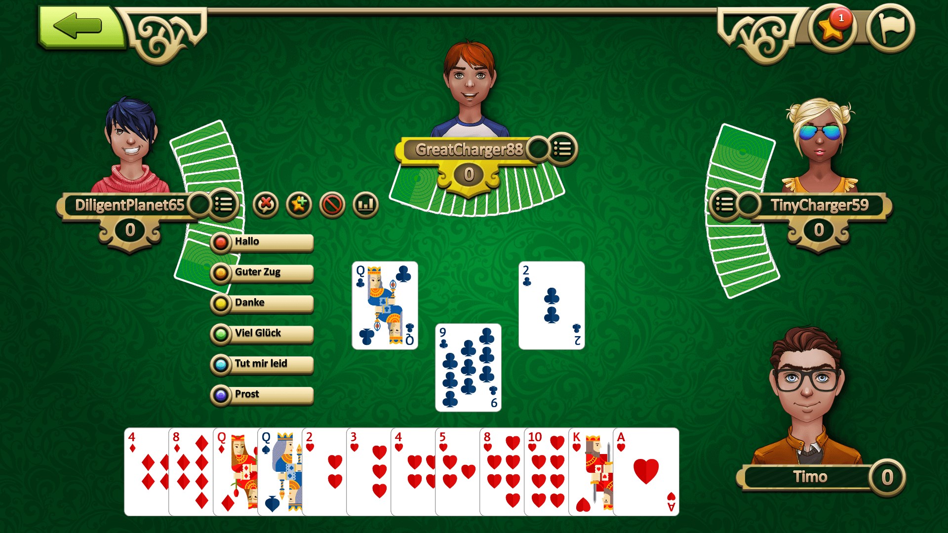Hearts Online Screenshot