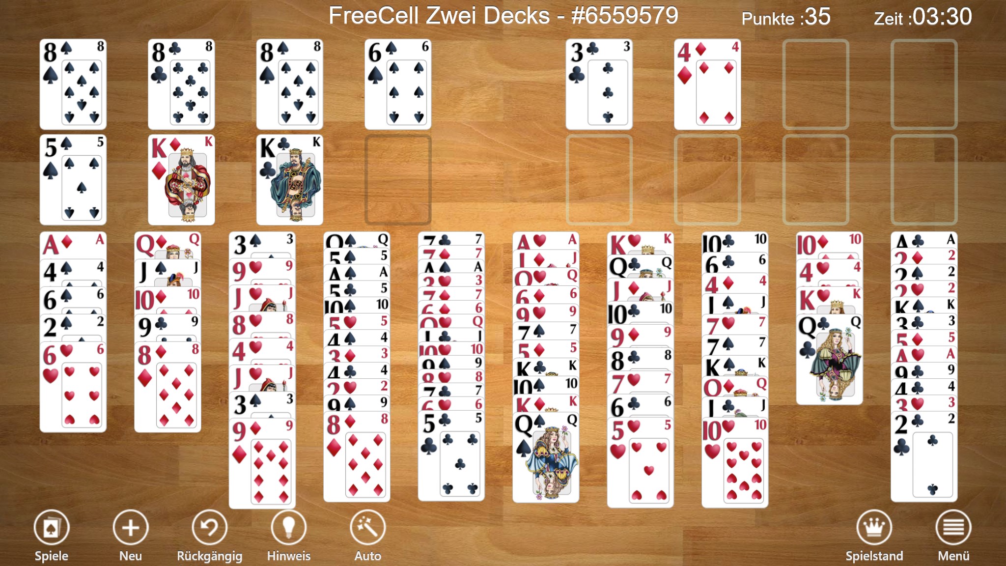 FreeCell Solitär Screenshot