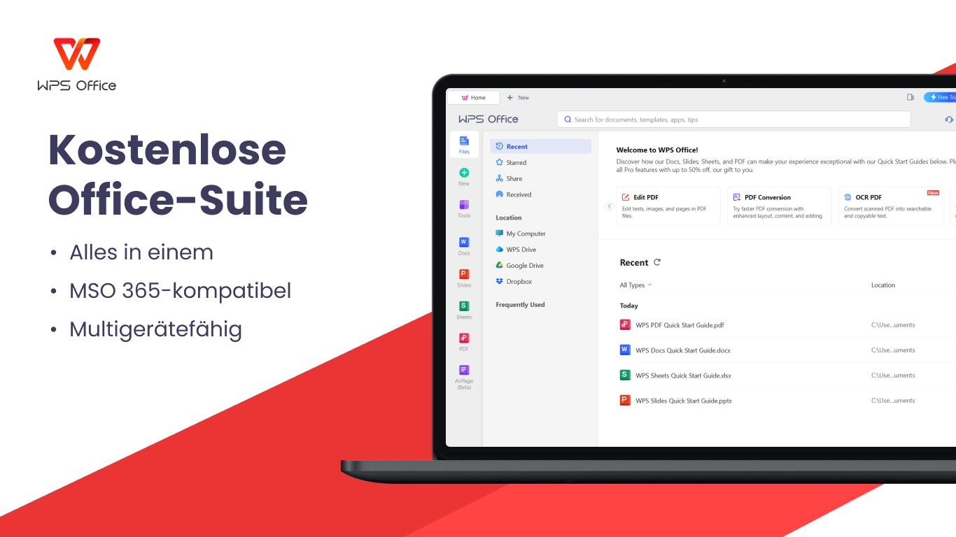 WPS Office Suite - PDF, Docs, Spreadsheet, Slide View & Edit Screenshot