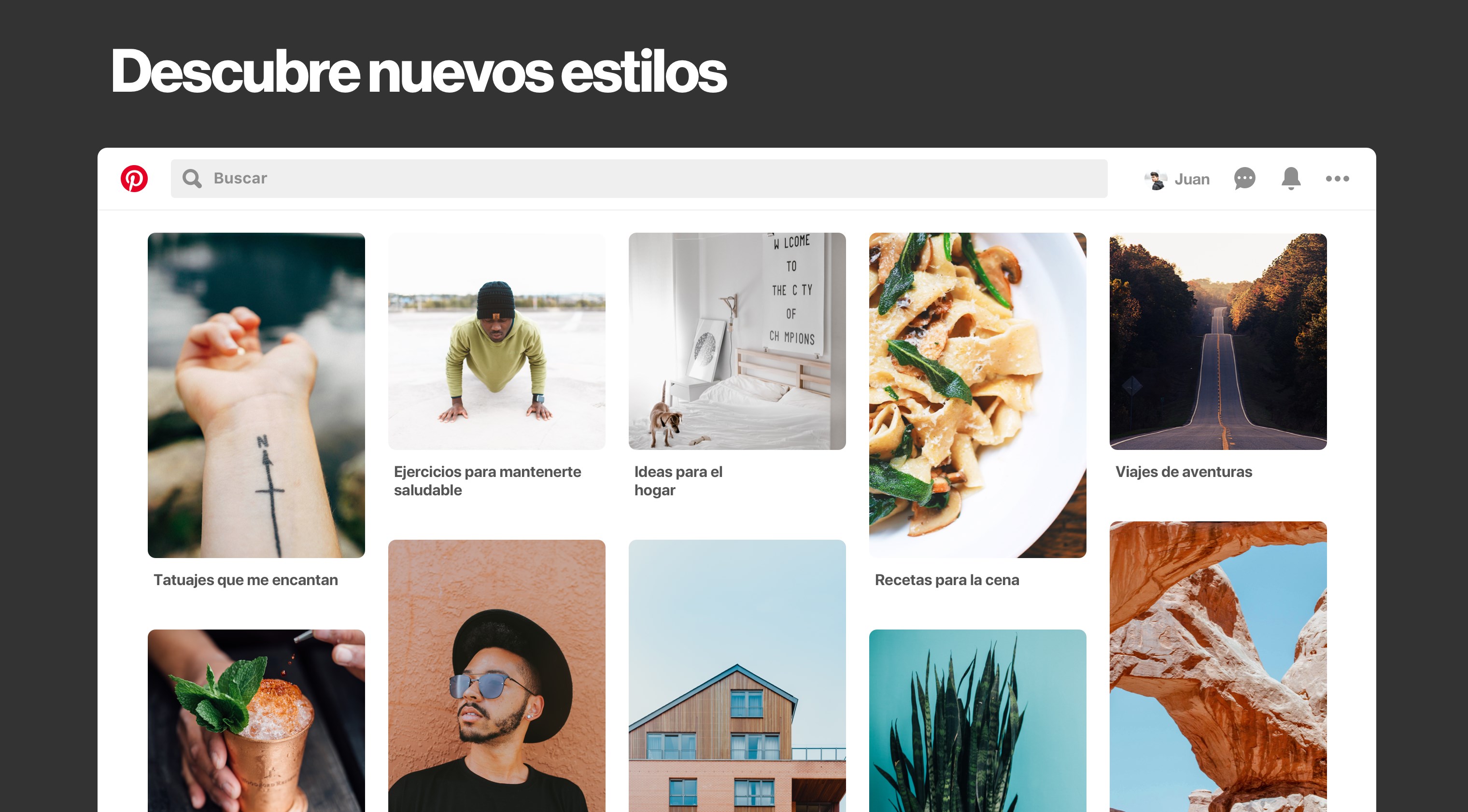 Captura de pantalla de Pinterest