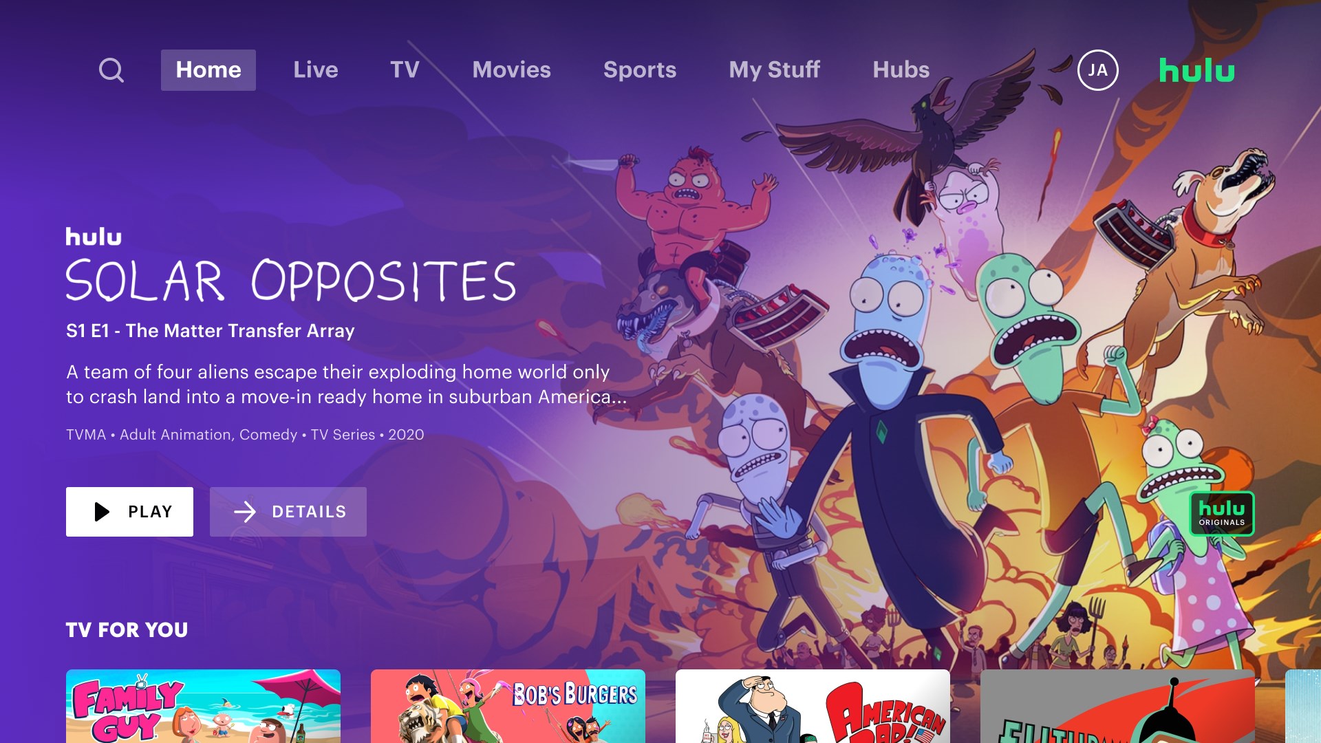Hulu screenshot