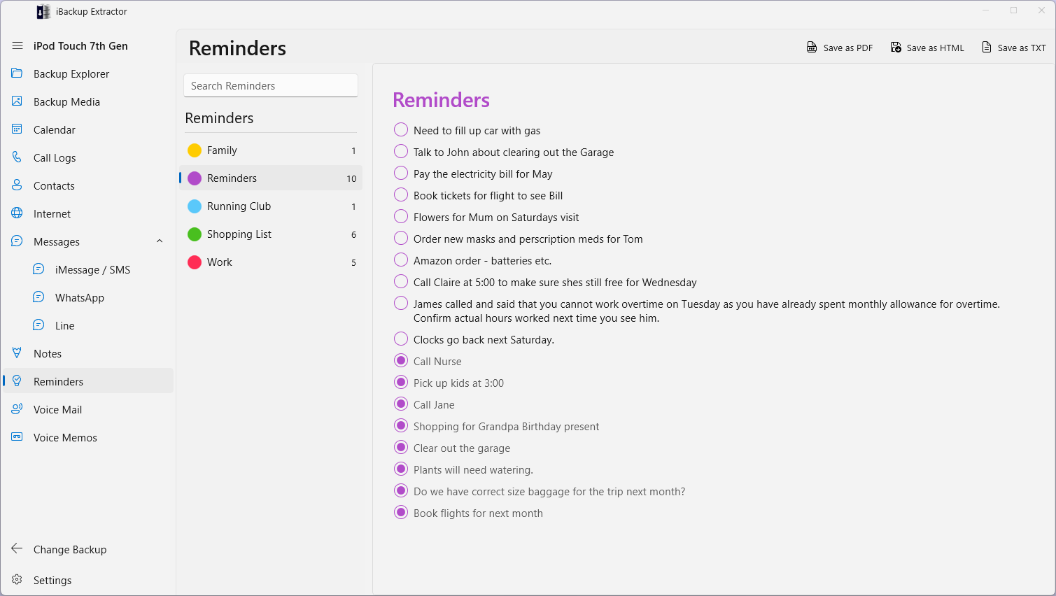 iBackup Extractor screenshot