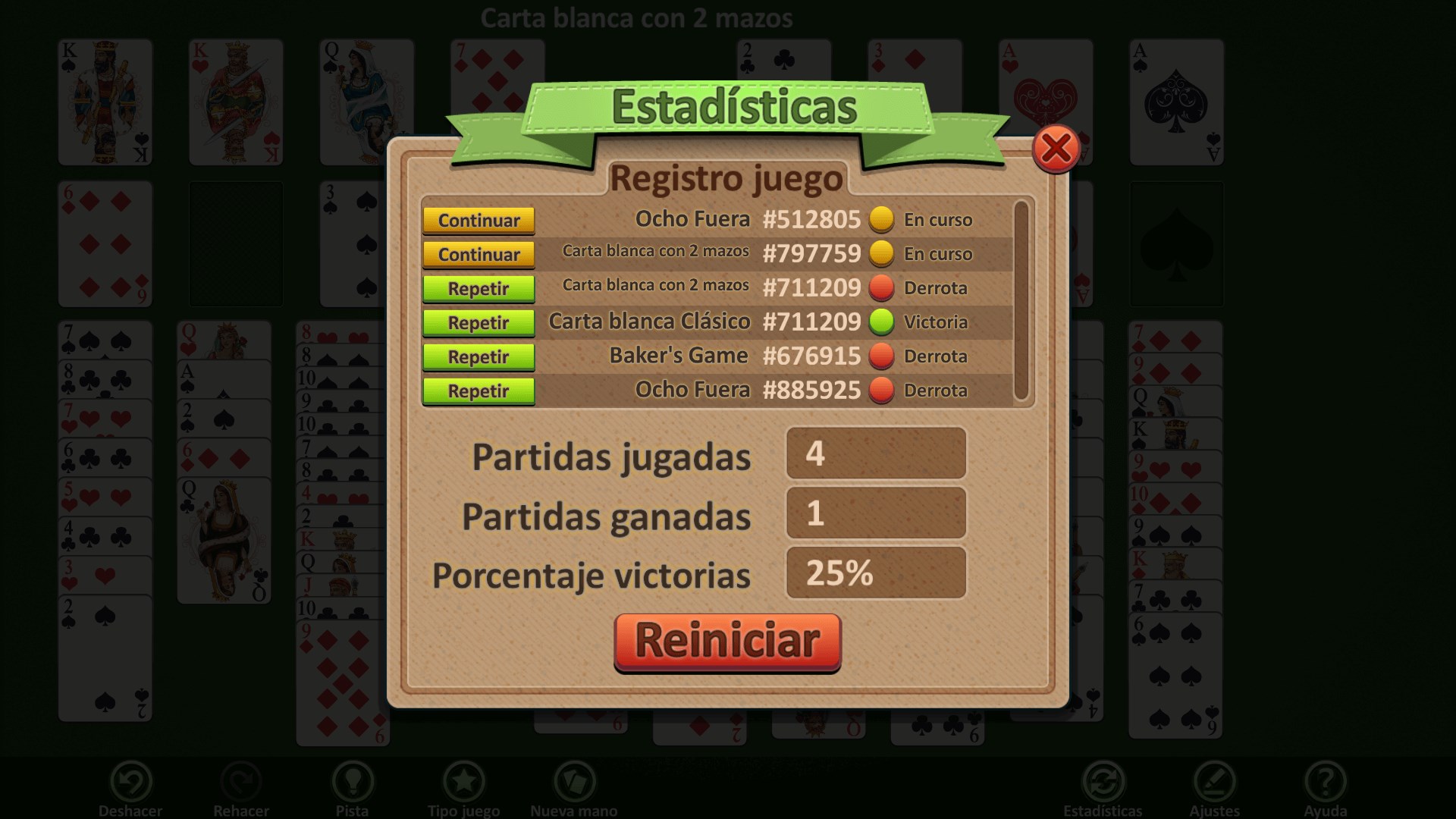 Captura de pantalla de Carta Blanca