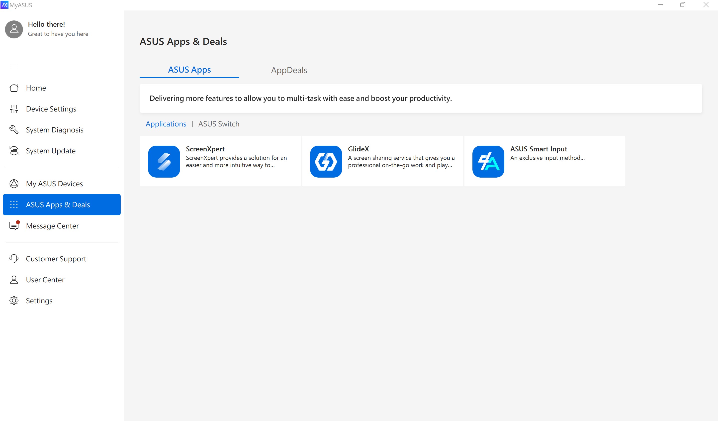 MyASUS screenshot