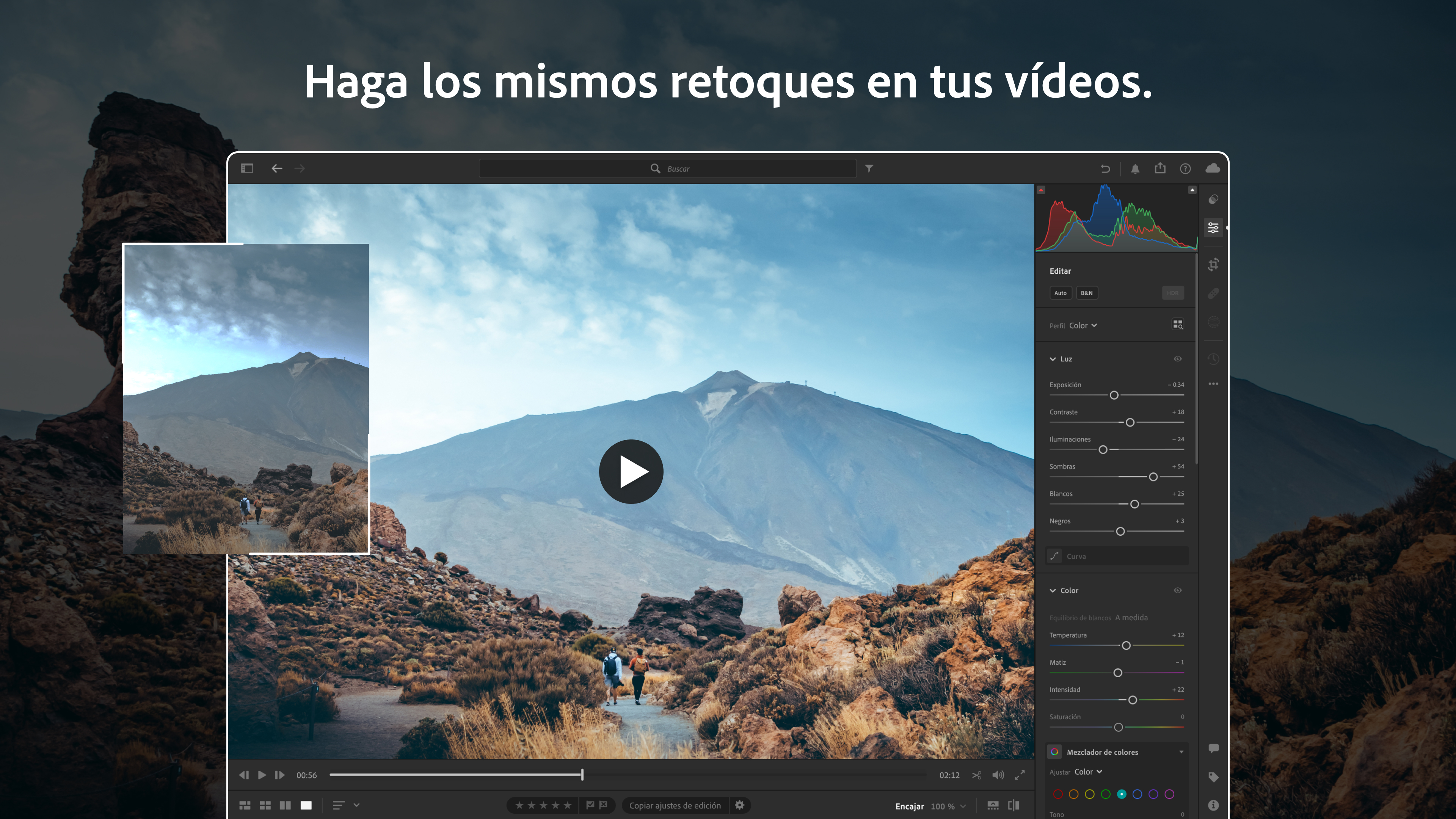 Captura de pantalla de Adobe Lightroom