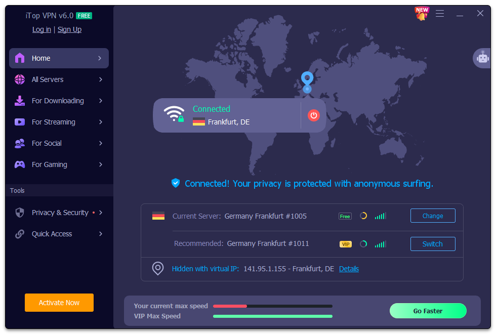 iTop VPN screenshot