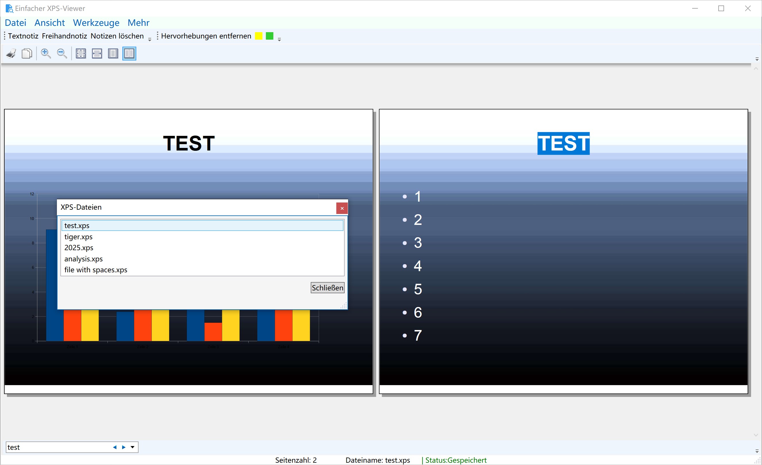 Simple XPS Viewer-Dokument lesen und schreiben Screenshot