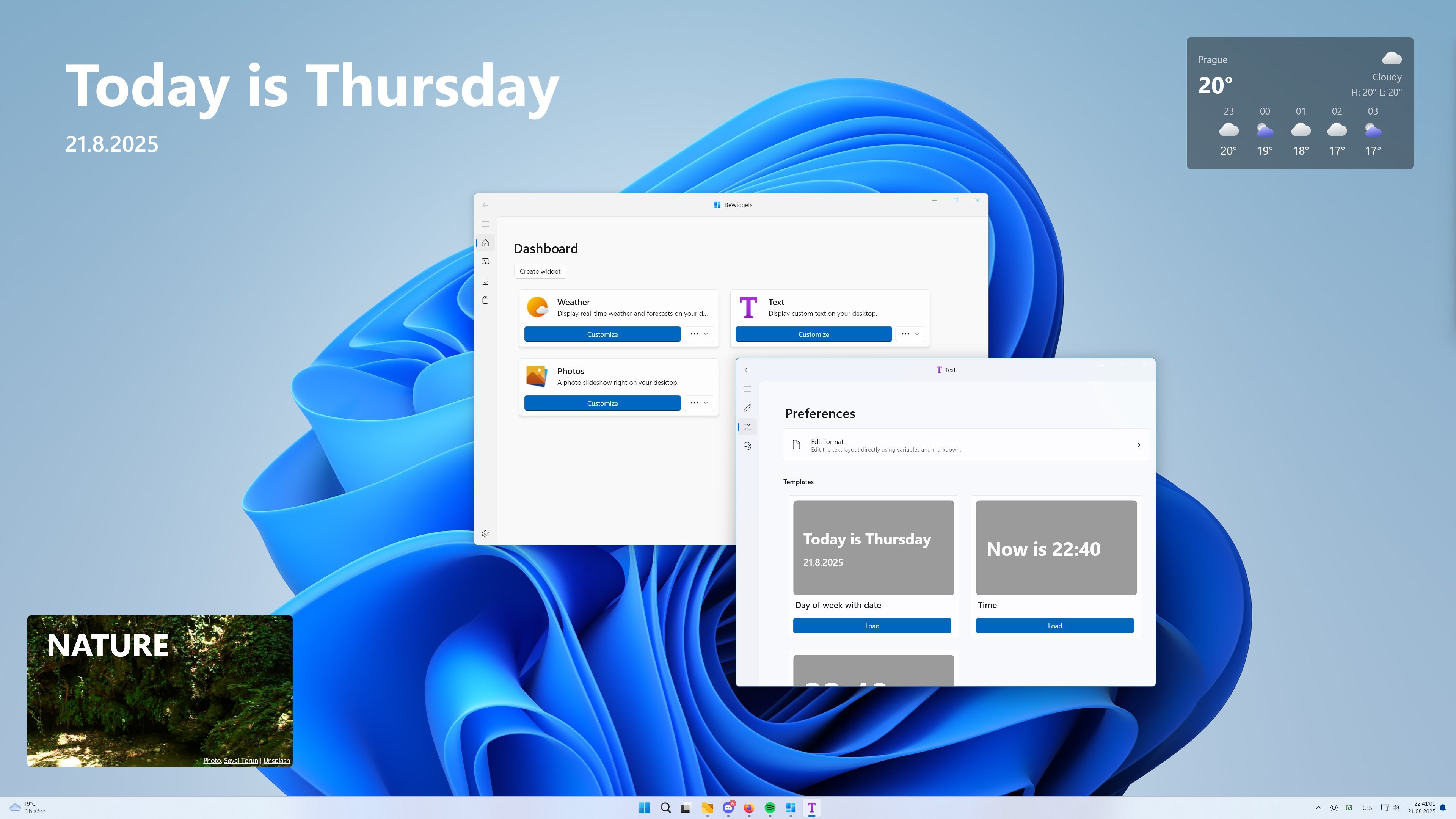 BeWidgets screenshot