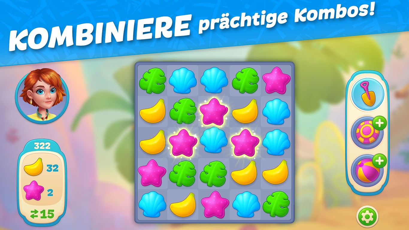 Hawaii Match-3 Mania: Homedesign & Kombi-Rätsel Screenshot