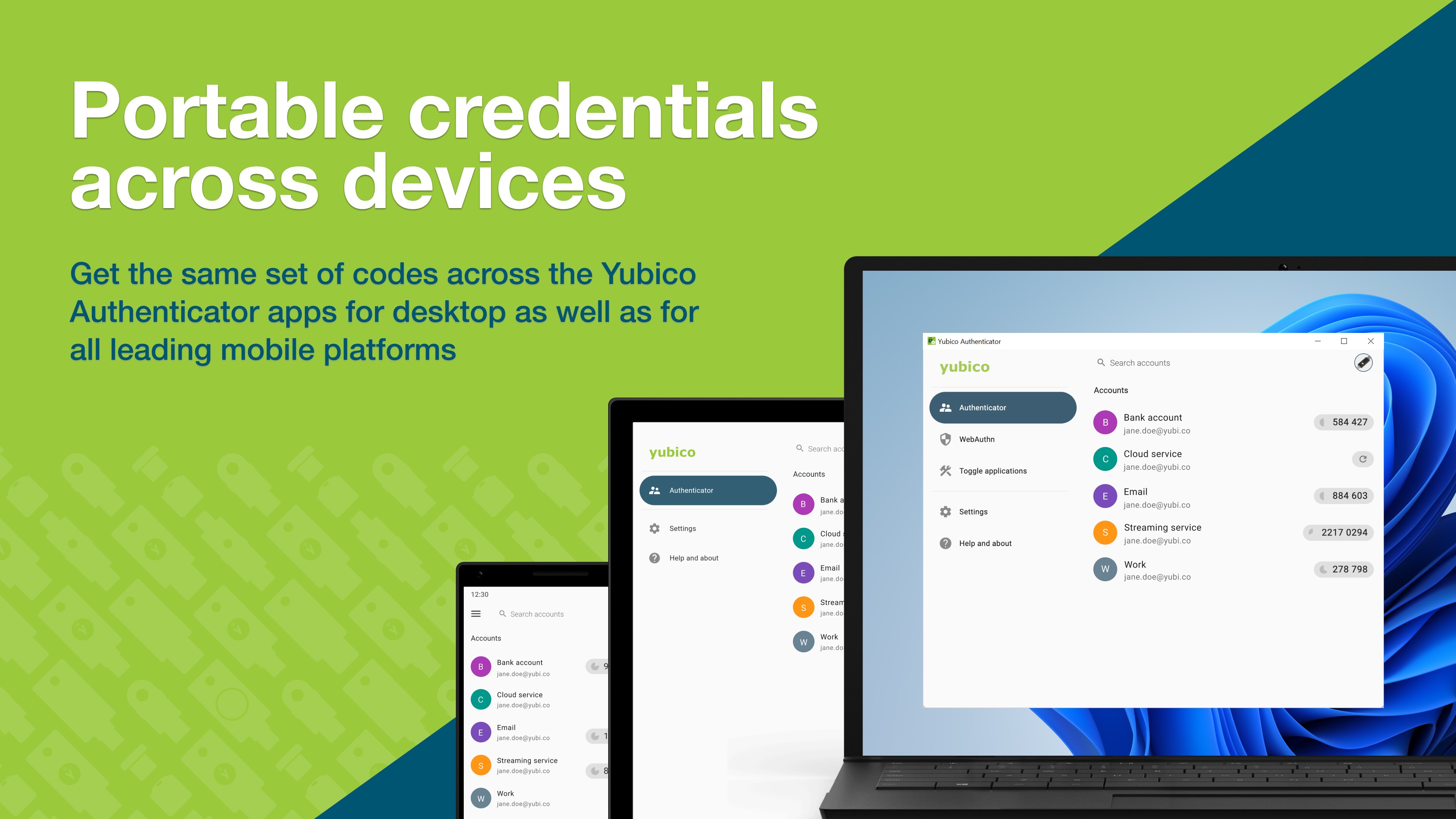 Yubico Authenticator screenshot