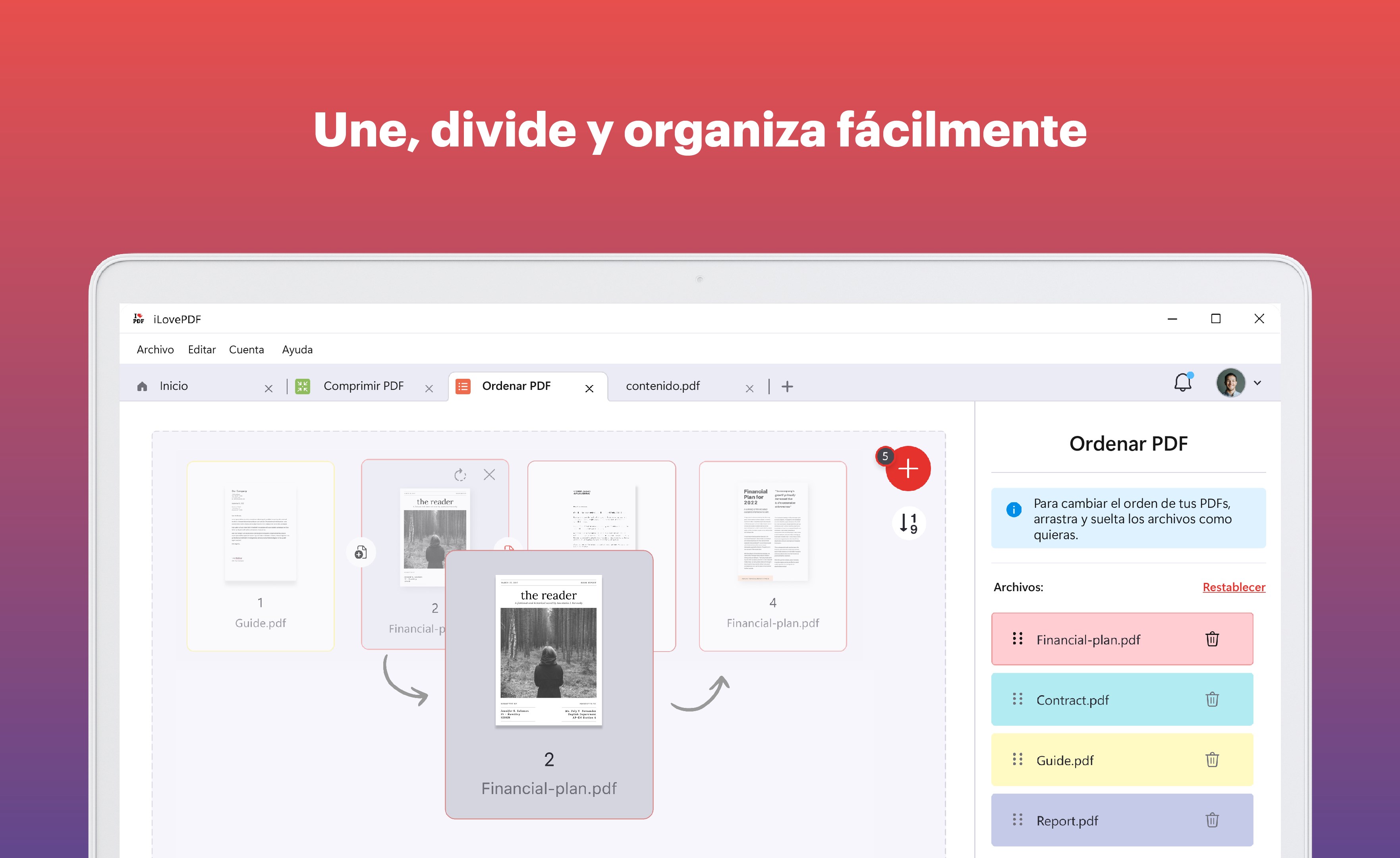 Captura de pantalla de iLovePDF: Editor PDF y Lector PDF